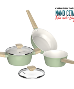 BỘ NỒI PHỦ SỨ NANO ĐÁY TỪ SUNHOUSE HEALTHY SHG7979MT3