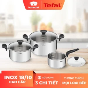 Bộ nồi inox 3 chi tiết Tefal Primary 16-20-24cm E3086S74