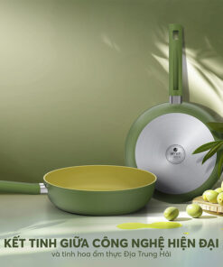 Chảo phủ sứ an toàn Elmich Olive EL-5965OV28 size 28cm