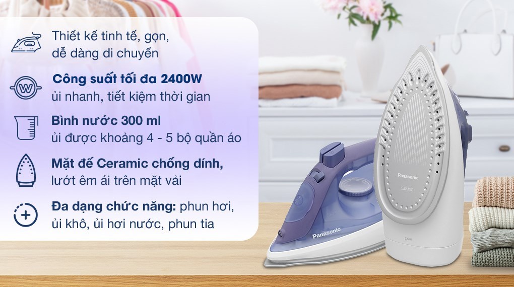 Bàn ủi hơi nước Panasonic NI-S530ARA 2400W