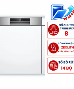 Máy rửa bát Bosch SMI8YCS03E seri 8, 14 bộ âm tủ sấy Zeolith, hé cửa nhập Đức