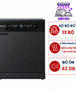 Máy rửa bát Kocher KDEU-8828BLACK 13 bộ độc lập, sấy khô 3D nhập Malaysia