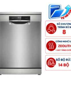 Máy rửa bát Bosch SMS8TCI01E Seri 8, 14 bộ độc lập, sấy Zeolith, hé cửa nhập Đức