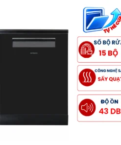 Máy rửa bát Hitachi HDF-F158CVGB 15 bộ độc lập,hé cửa tự động